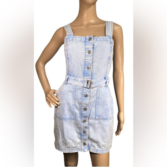 NEW HURLEY Juniors Finley Button-Up Mini Jean Dress NWT - Picture 2 of 6